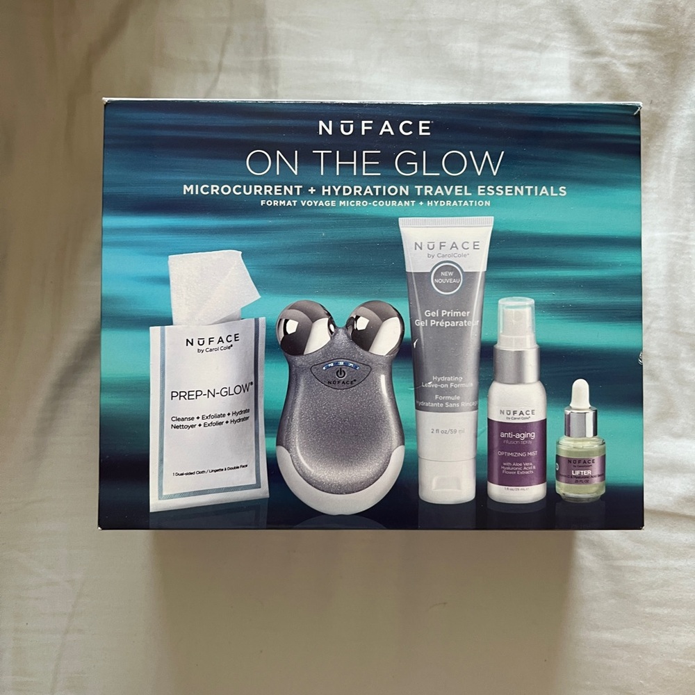 NuFACE On The Glow Skincare Set - Microcurrent + Hydration Travel Essentials Kit